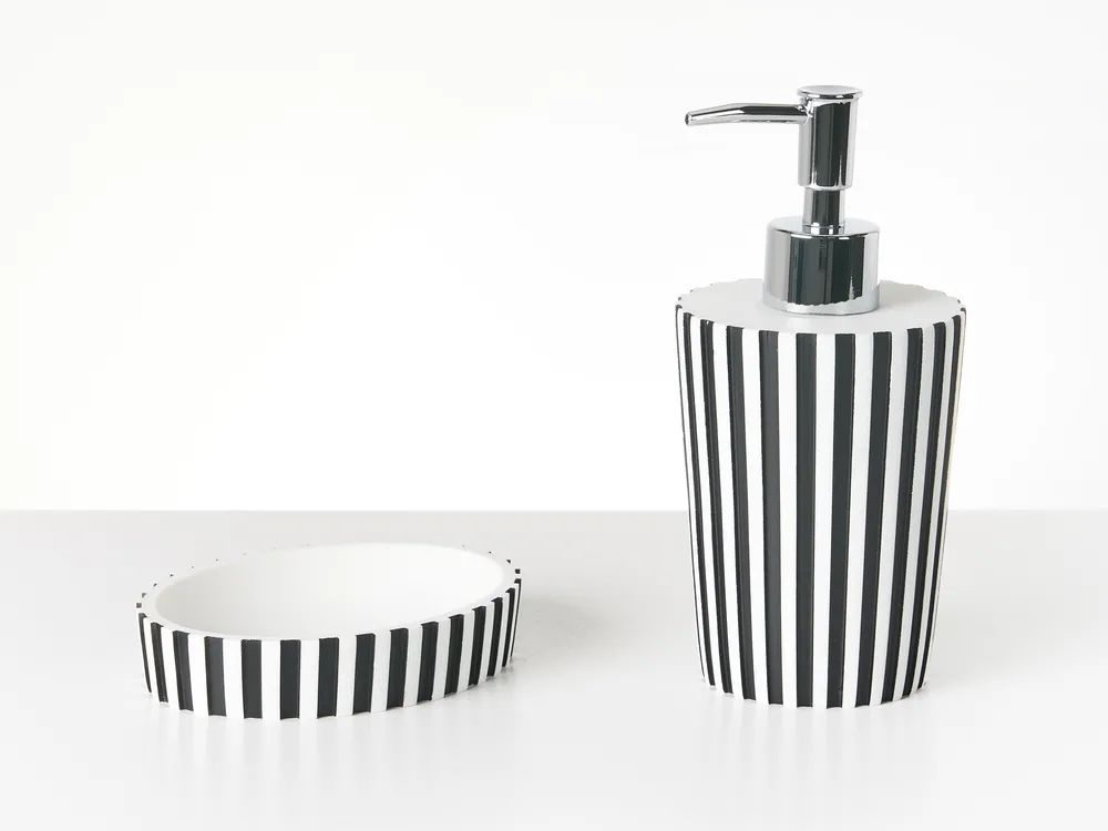 5-Piece Bathroom Accessories Set LIRCAY Black/ White_996475