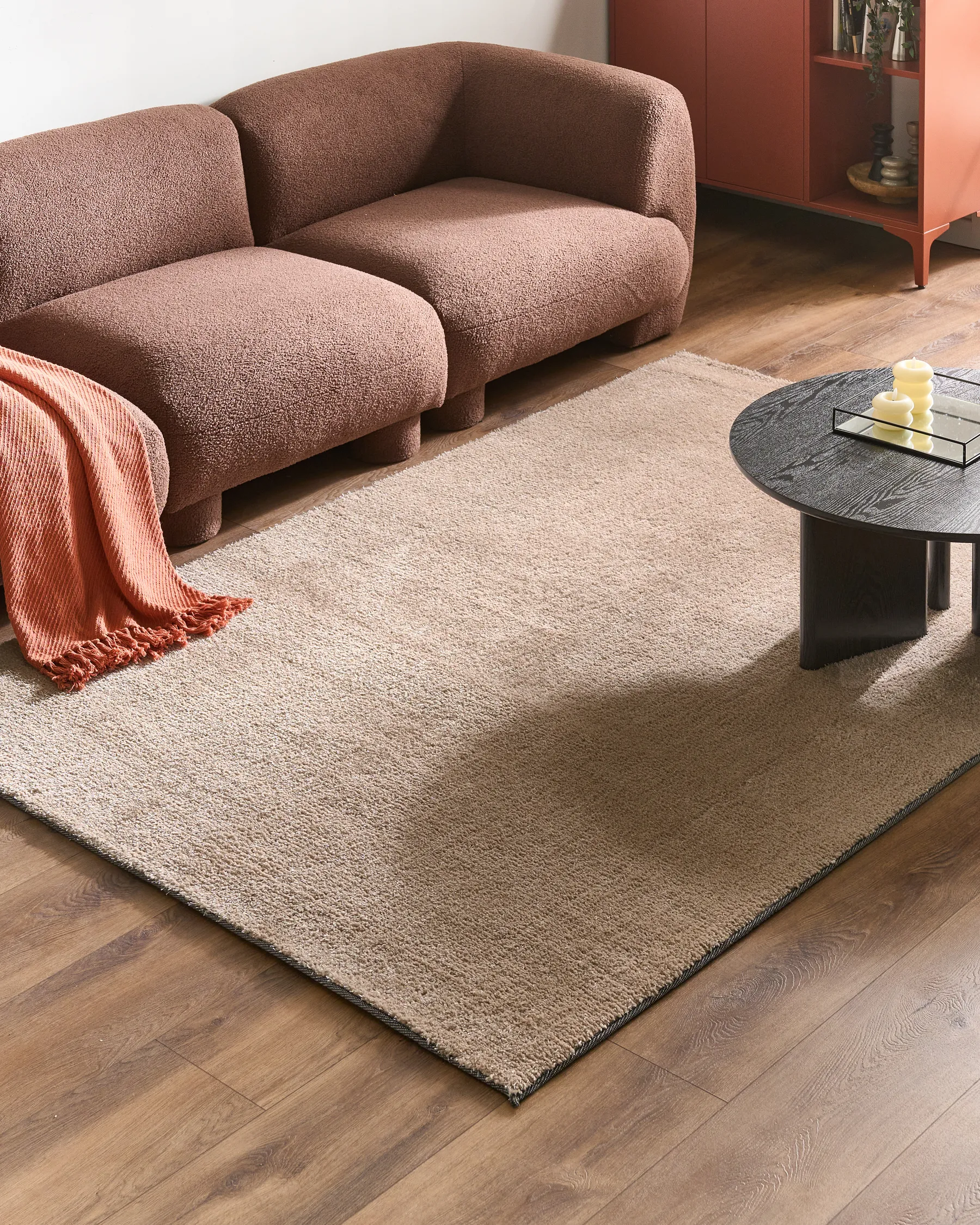 Shaggy Rug DEMRE Sand Beige 160 x 230 cm_1076871