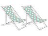 Set of 2 Sun Lounger Replacement Fabrics ANZIO/AVELLINO 113 x 44 cm Green