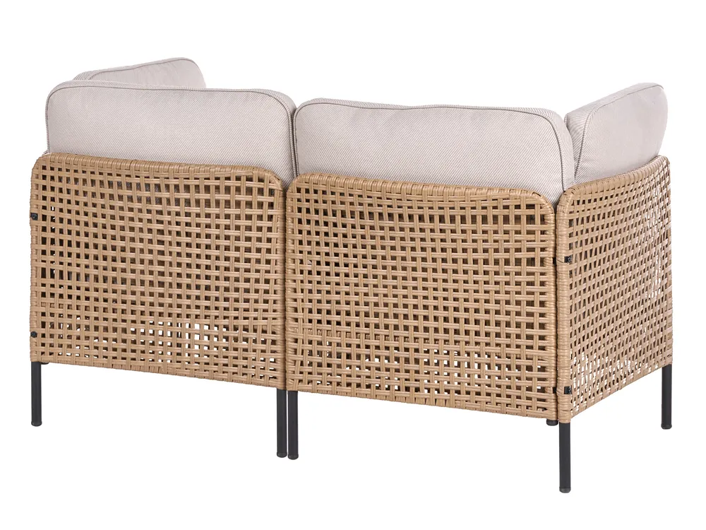 Garden Sofa 2 Seater OMEGANA PE Rattan Light Beige_1040478