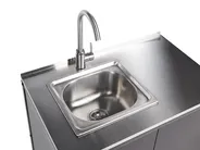 Outdoor Kitchen Cabinet with Sink VILAMA Black Metal_872458