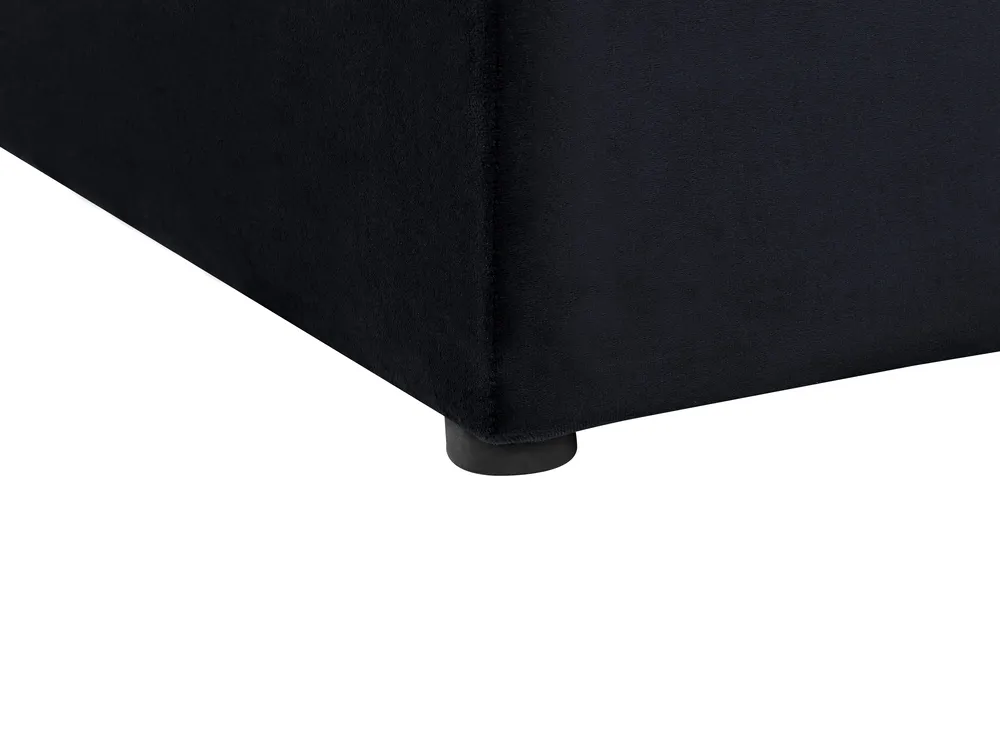 Waterbed with Storage Bench NOYERS Velvet Black 180 x 200 cm (EU Super King)_915022