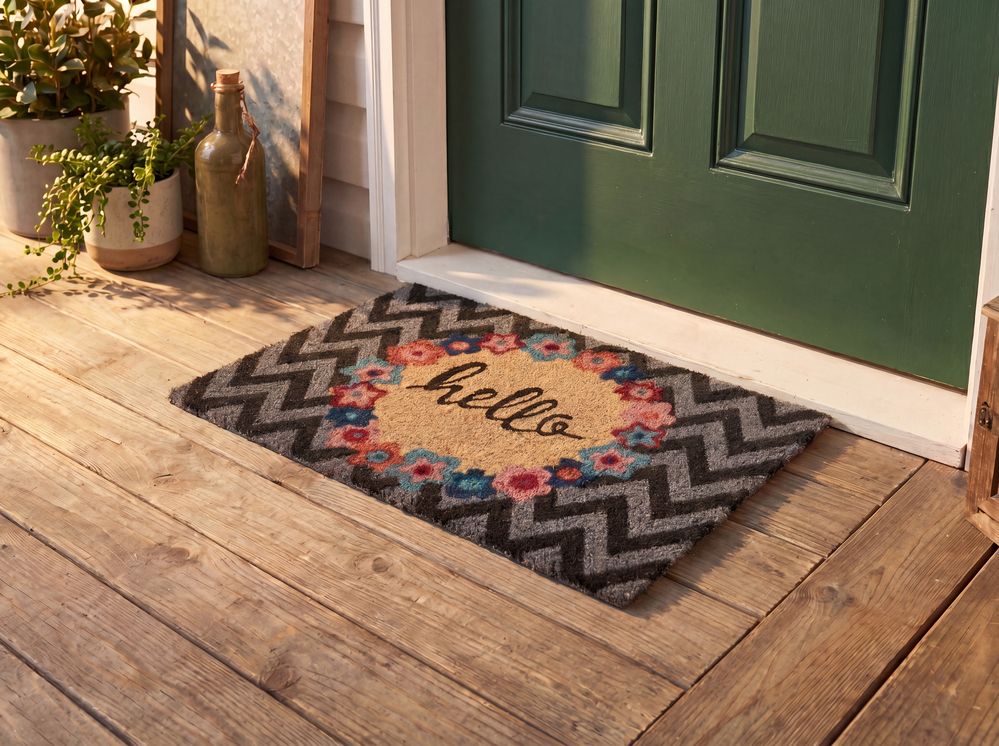 Doormat TAHAN Multicolour 40 x 60 cm Text Coir