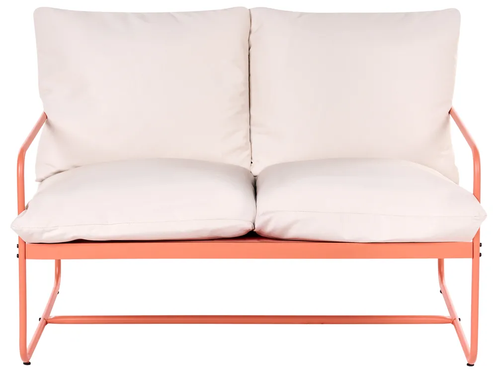 Garden Sofa Set 4 Seater FORMELLO with Tables Metal Coral_1079563
