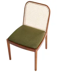 Set of 2 Dining Chairs EDINA Fabric Brown/ Green_1064563