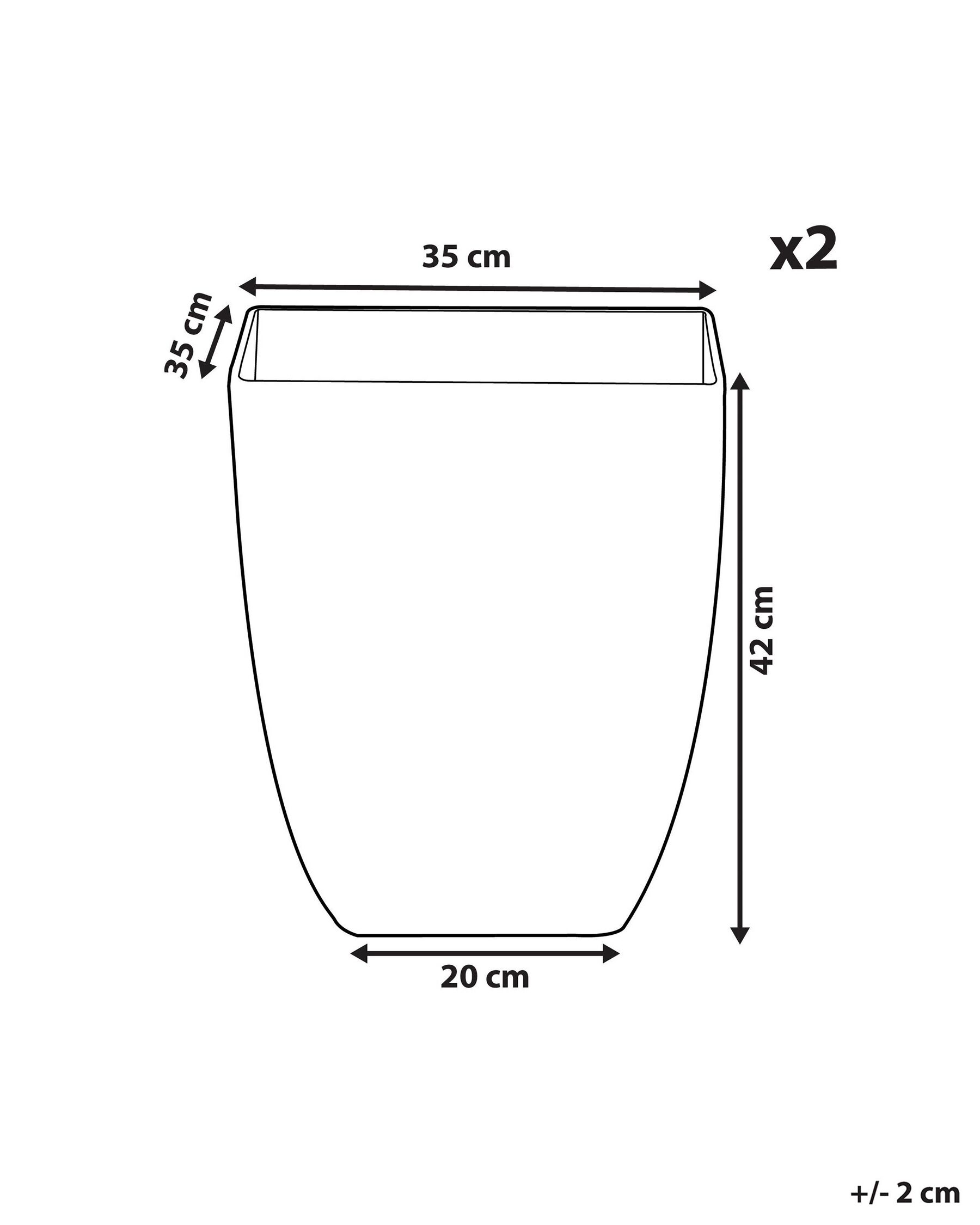 Set of 2 Plant Pots MIRO 35 cm White Marble_848035