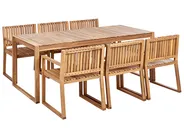 Garden Dining Set 6 Seater SASSARI II Certified Acacia Wood Light Brown_923759