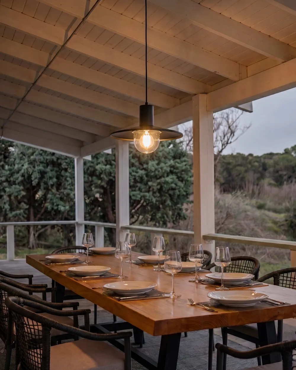 Outdoor Pendant Lamp BARALIA Metal Black