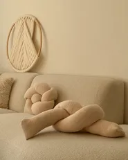 Throw Cushion GLADIOLUS 172 x 14 cm Boucle Beige Solid_948533