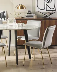 Set of 2 Dining Chairs RUBIO Velvet Grey_810415