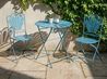 Bistro Set Folding PAVIA Metal Blue