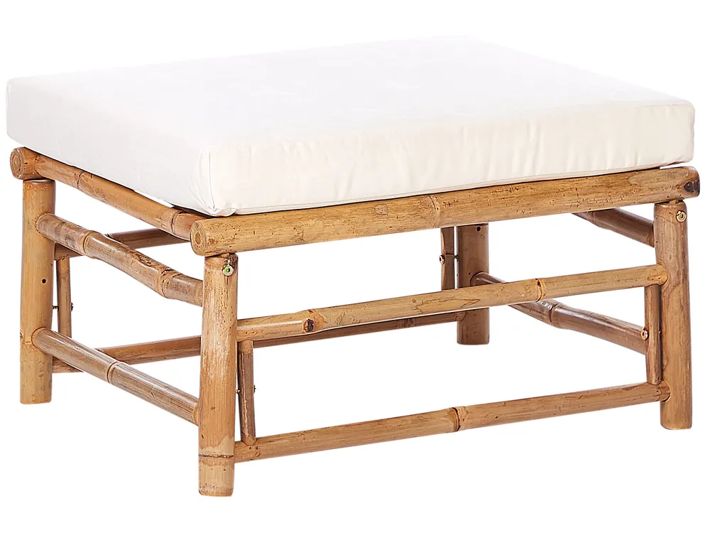 Garden Corner Sofa with Table 4 Seater CERRETO Bamboo Off-White Left Hand_909498