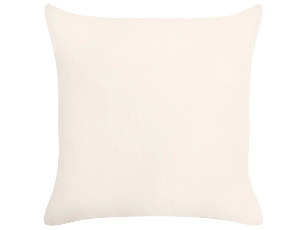 Set med 2 prydnadskuddar CATALPA 45 x 45 cm Bomull Vit Geometriskt tryck_843491