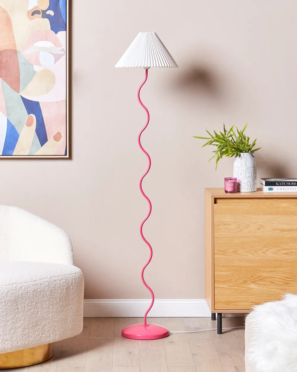 Golvlampa JIKAWO Metall Rosa_898280