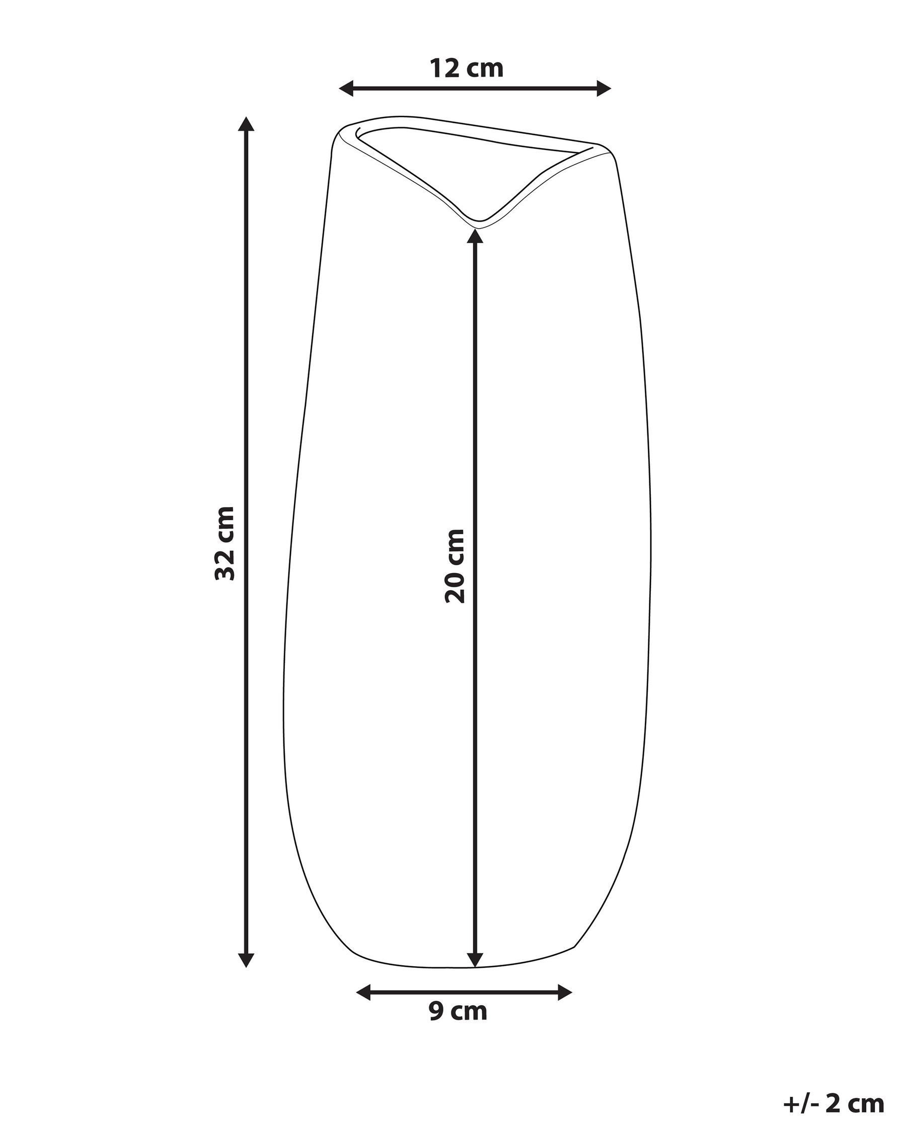 Decorative Vase DERBE 32 cm Stoneware Silver_733840