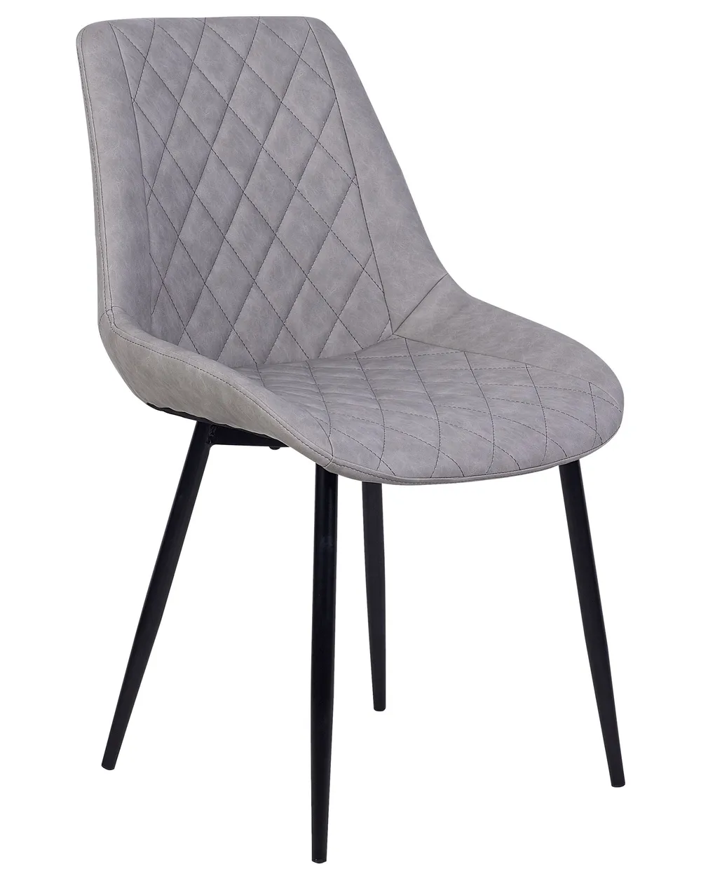 Set of 2 Dining Chairs MARIBEL Faux Leather Light Grey_716394