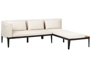 Garden Corner Sofa with Table 4 Seater BRACCIANO Certified Acacia Wood Light Beige Left Hand_956366