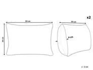 Set med 2 prydnadskuddar LOVELY Bomull 30 x 50 cm Vit Rosa_911640