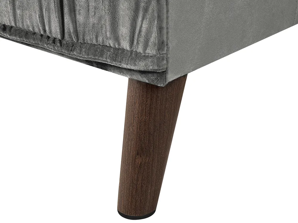 Corner Sofa 3 Seater GRENA Velvet Light Grey Left Hand_837275