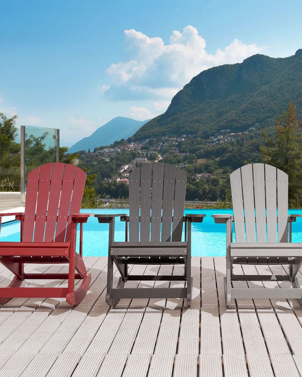 Garden Rocking Chair ADIRONDACK Dark Grey_872999