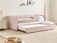 Trundle Bed Velvet CHAVONNE 90 x 200 cm (EU Single) Pink_1021788