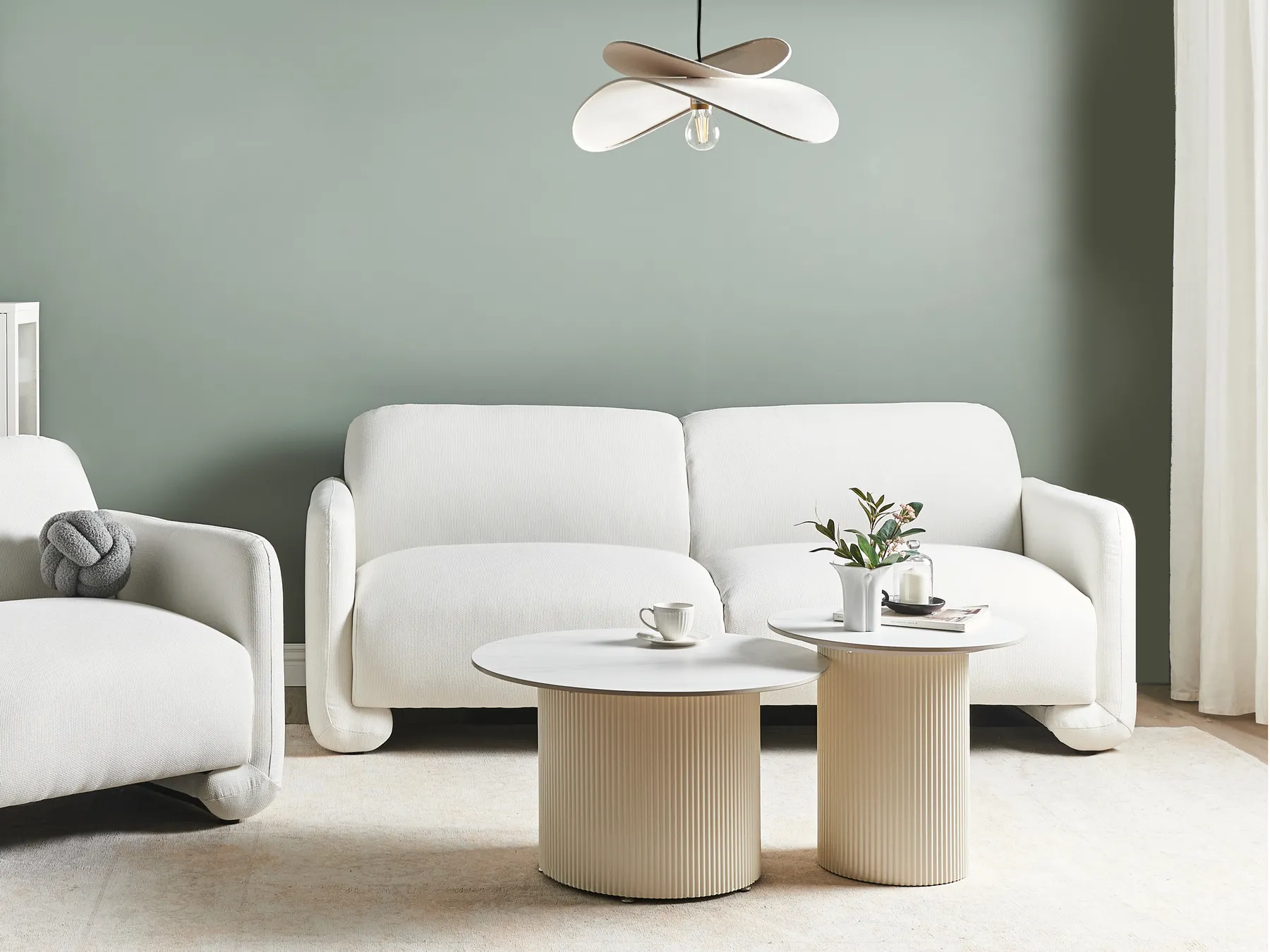 Soffa 3-sits SALAND Vit_970932