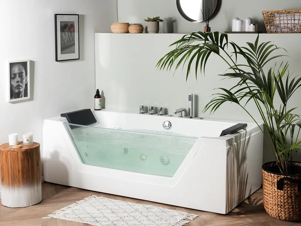 Corner Hot Tub with LED SAMANA 1620 x 760 mm White_762965