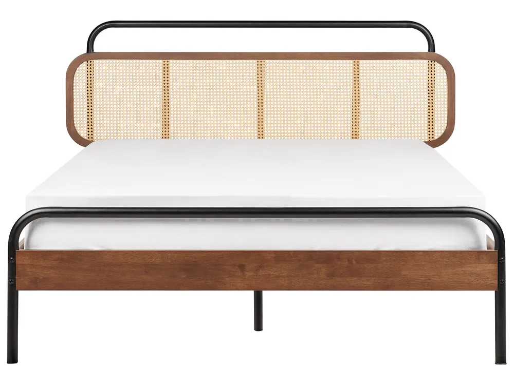 Bed Rattan BOUSSICOURT 140 x 200 cm (EU Double) Dark Brown_931140