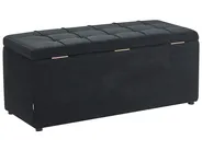 Storage Ottoman OREM Fabric 100 cm Black_1058939