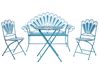Bistro Set with Bench PAVIA Metal Blue