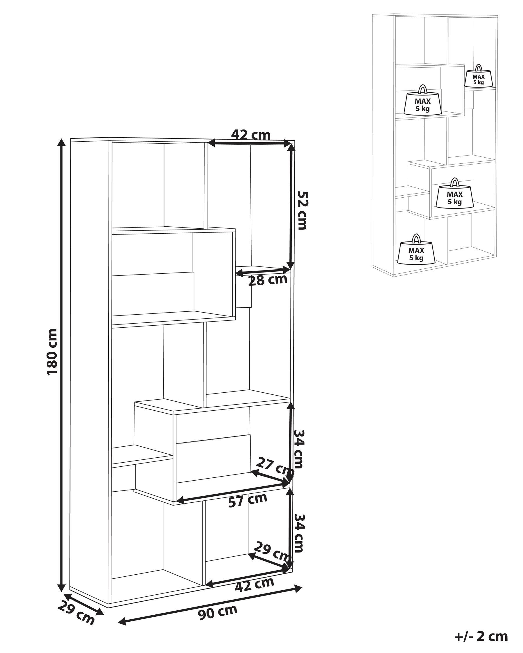 6 Tier Bookcase CHATEH 180 cm Light Brown_1003850