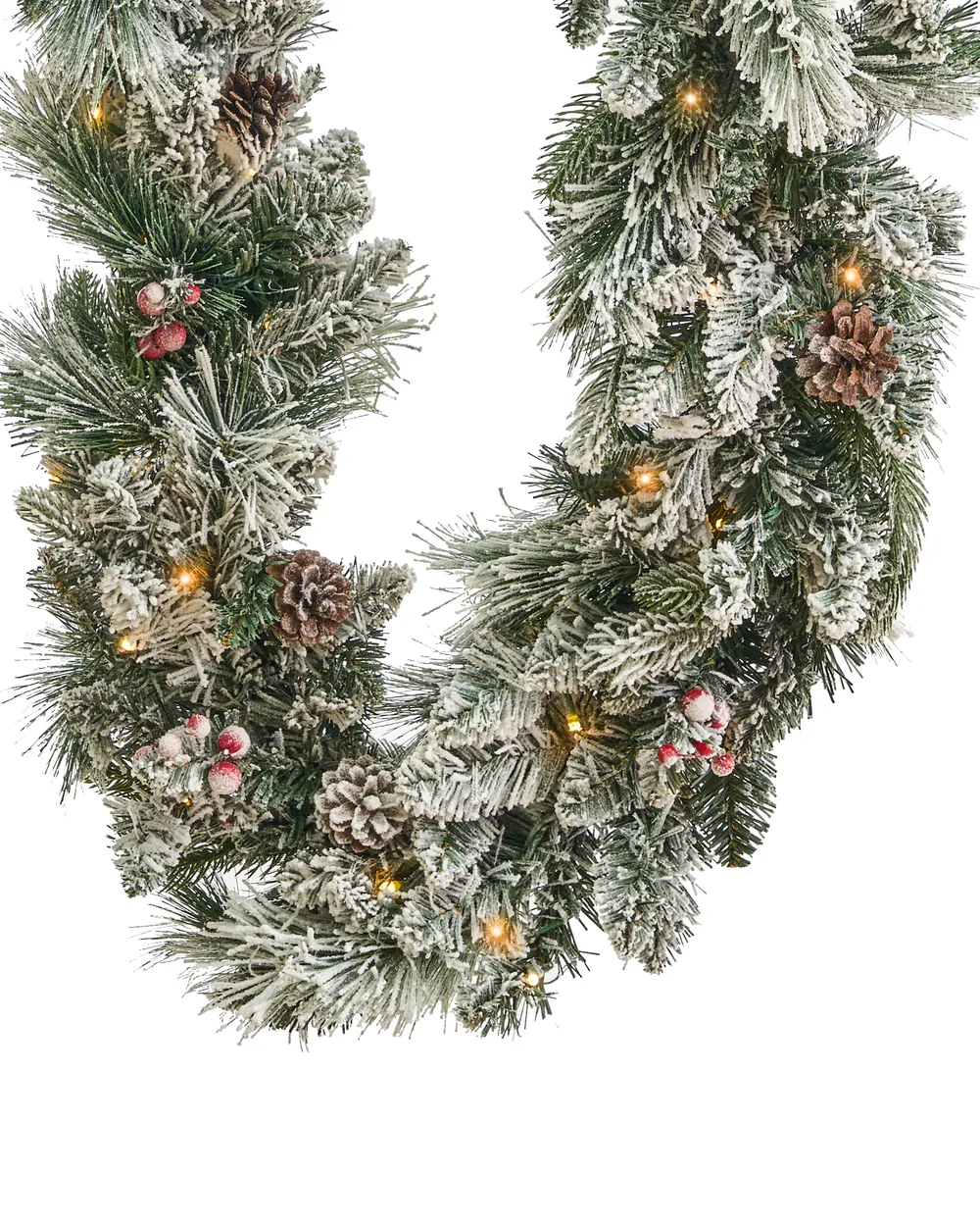 Snötäckt julgirlang LED WHITEHORN 270 cm Vit_813256