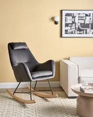 Rocking Chair ARRIE Velvet Dark Grey_745351