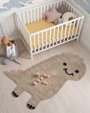 Kids Rug REXY Light Brown 80 x 120 cm Cotton_1107633