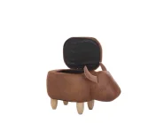 Storage Animal Stool COW Cow Faux Leather Light Brown_710561