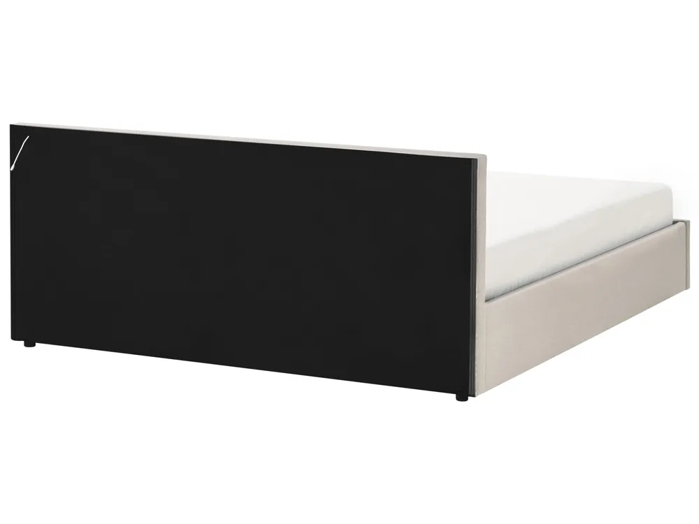 Ottoman Bed with LED ARMELLE Fabric Beige 180 x 200 cm (EU Super King)_994523