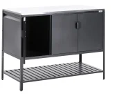 2 Piece Outdoor Kitchen Set with Bar Table MAENZA Black Metal_981489