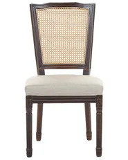 Set of 2 Chairs BONANZA Wood Dark Brown/ Beige_1095761
