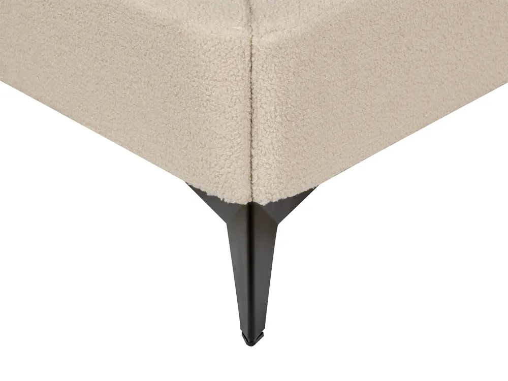 Bed Boucle MELLE 140 x 200 cm (EU Double) Beige_882575