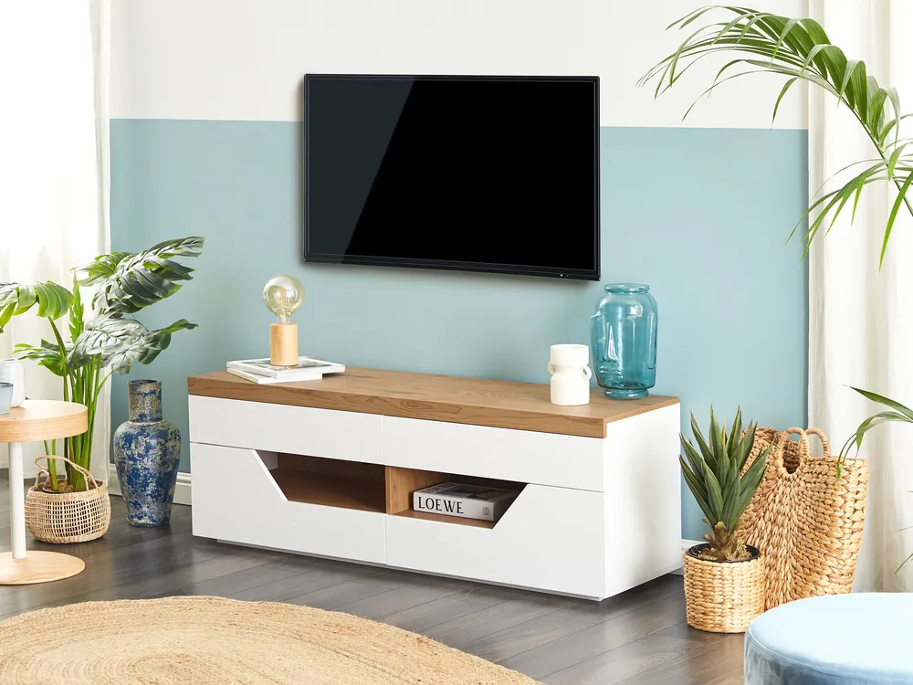 TV Stand CHEVAL Brown/ White