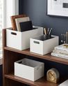 Set of 3 Boxes LARSA Faux Leather Beige