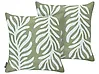 Set med 2 utomhusdynor ALISMA Växtmotiv 45 x 45 cm Olivgrön