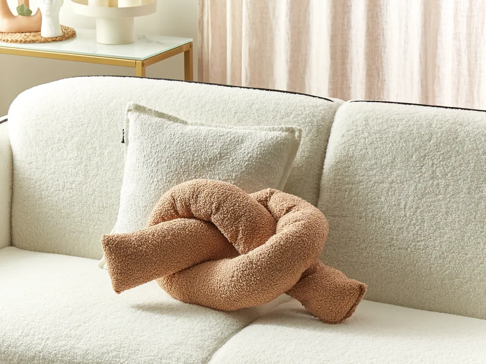 Throw Cushion GLADIOLUS 172 x 14 cm Boucle Light Brown Solid