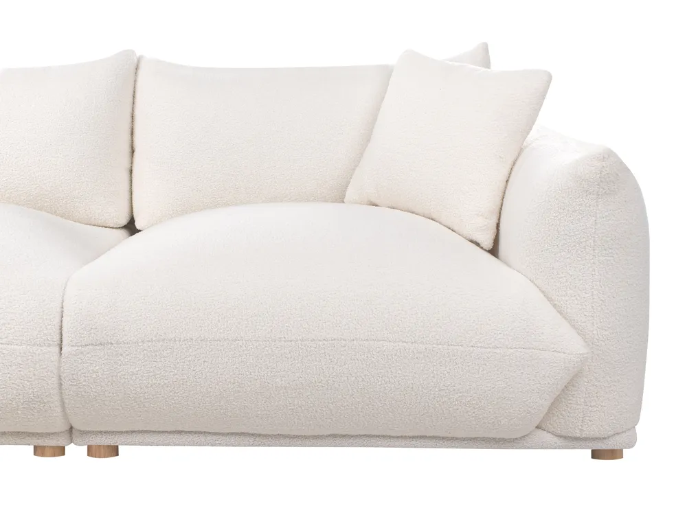 Living Room Set 5 Seater LUVOS Boucle Off-White_971921