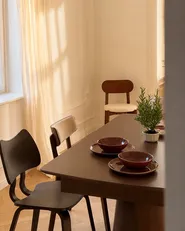 Set of 2 Dining Chairs PAULINA Wood Brown/ Light Beige_1167890