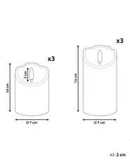 LED-kynttiläsetti 6 kpl AMOREA 10/15 cm Luonnonvalkoinen_1016040
