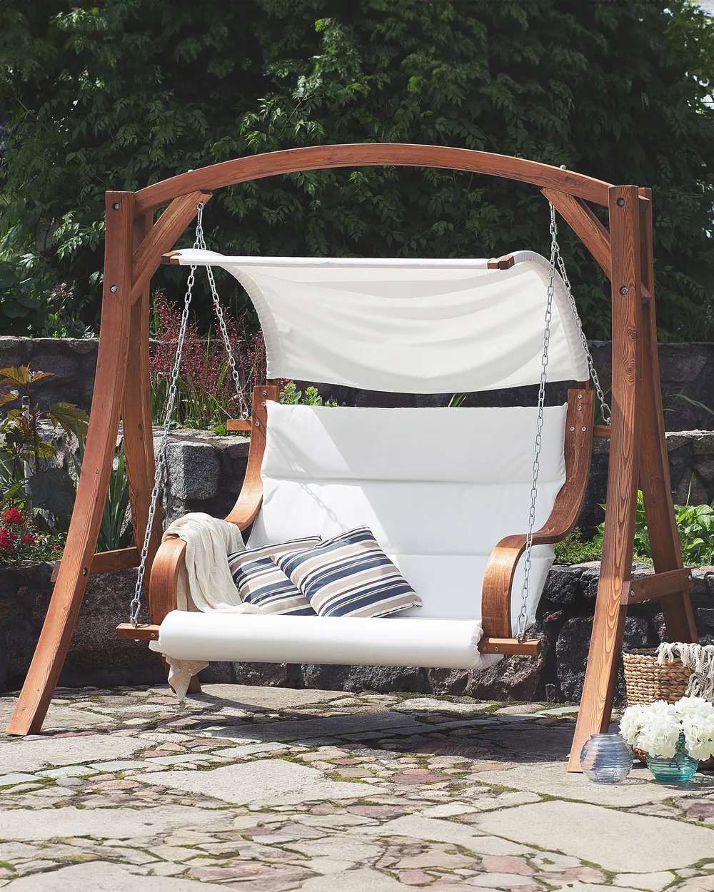 Patio Swing APRILIA Larch Wood Brown