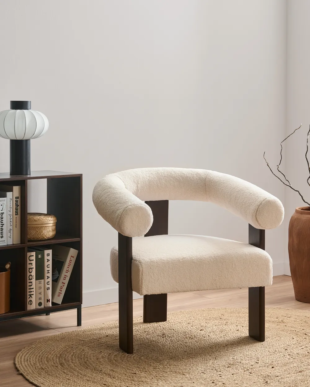 Living Room Set ILBRO Boucle Off-White/ Dark Brown_1129598