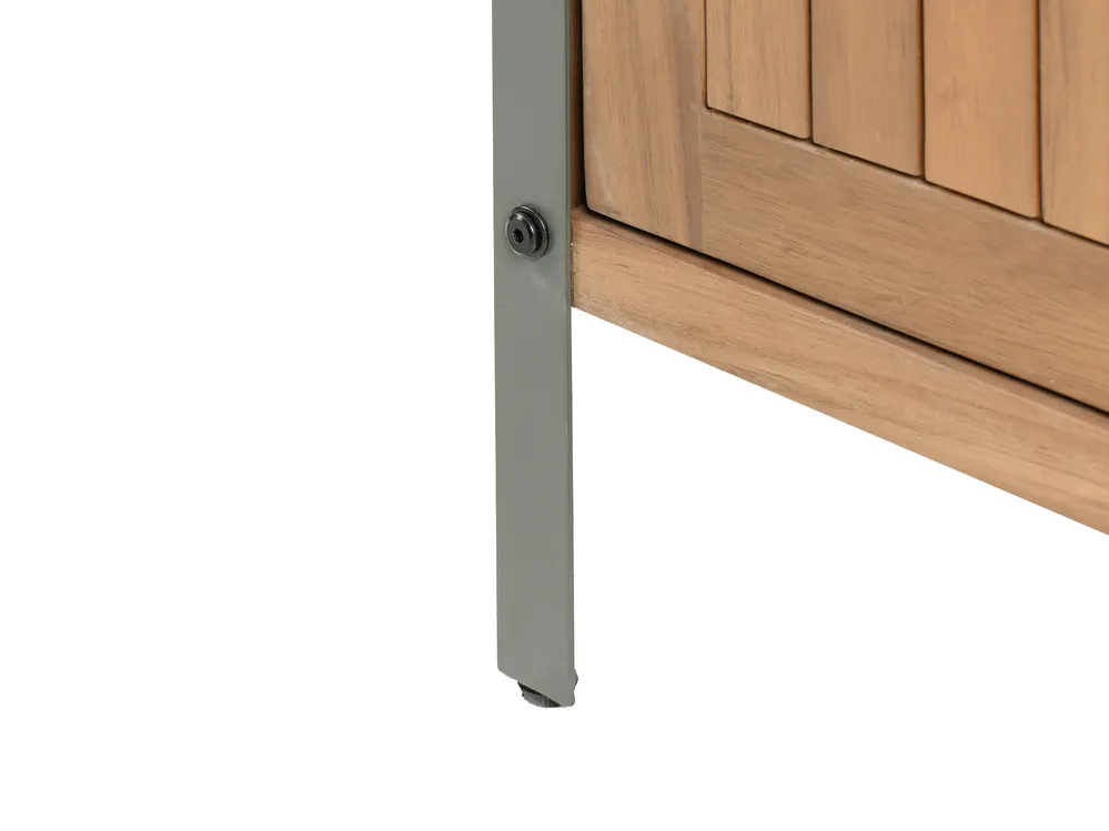Outdoor Kitchen Cabinet with Sink IVREA Brown/ Black Certified Acacia Wood_988260