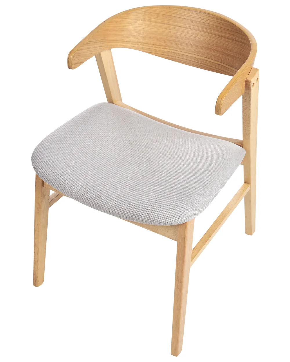 Set med 2 matstolar LILLY Trä Ljusbrun/ Grå_949320